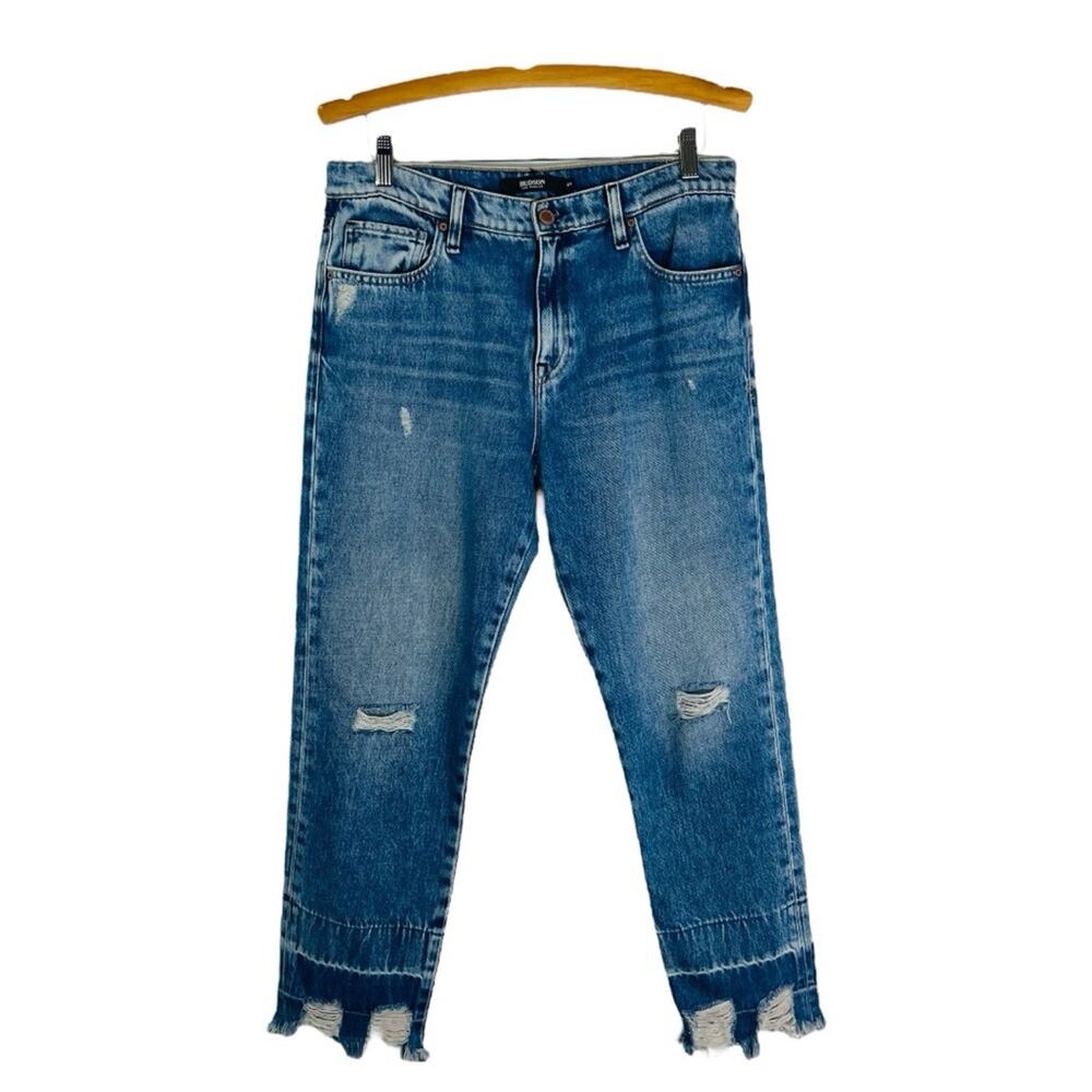 Hudson blue Jessi boyfriend distressed straight leg ankle jeans 27